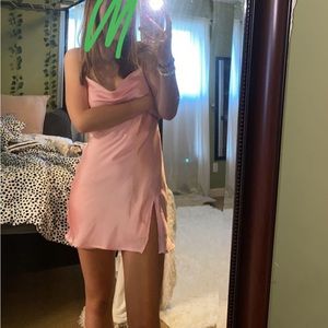 LUCY IN THE SKY BABY PINK SATIN DRESS